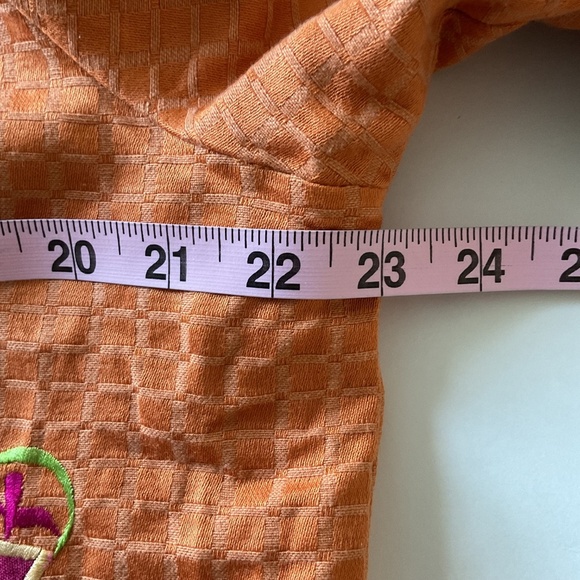 Indigo Moon Orange Jacket M Patchwork Appliqué Embroidered Floral Glass Buttons - Picture 12 of 14